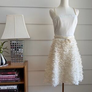 Emporio Armani Silk Ruffle Tulle Mini Dress Bridal Reception Party Dress